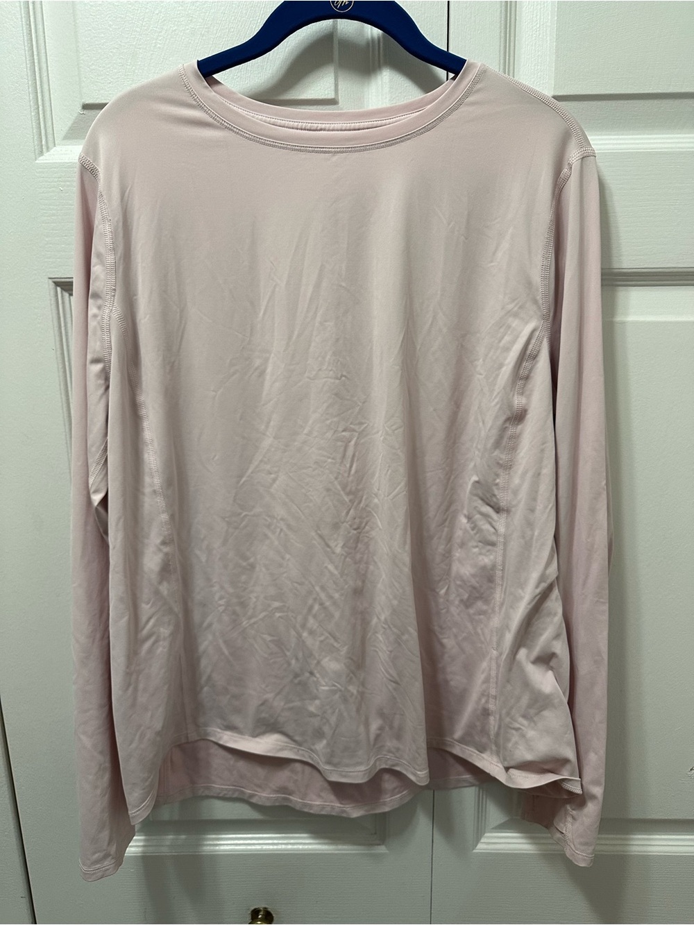 Duluth Trading Co Light Pink Long-Sleeve Crew Neck Top